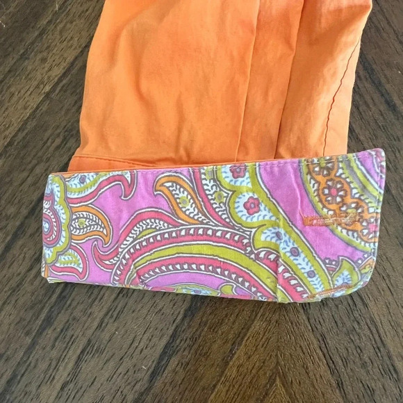 Robert Graham Orange Button Up Shirt Paisley Cuffs Embroidered Women’s Size M - Picture 12 of 12